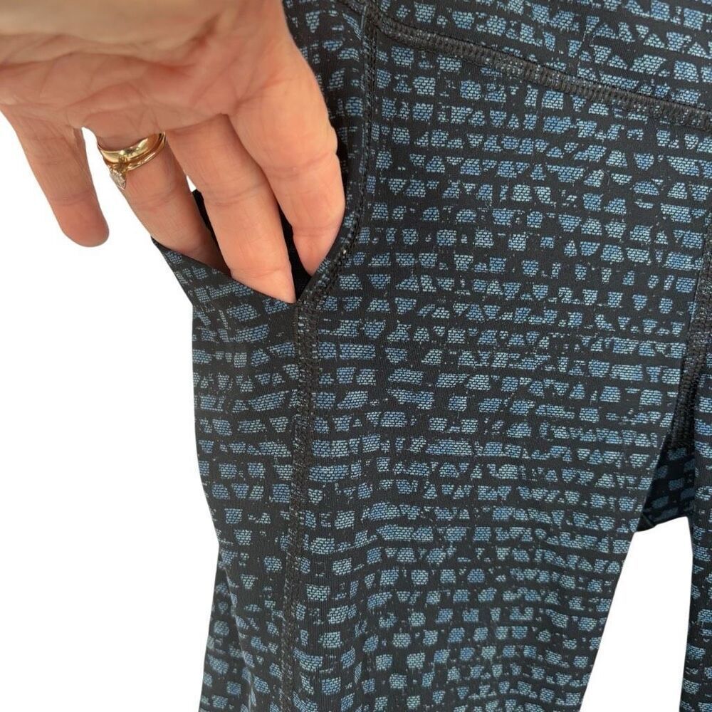 Lululemon Pace Rival Crop 19" Leggings Shatter Weave Teal Lake / Black Size‎ 2 - Picture 8 of 14